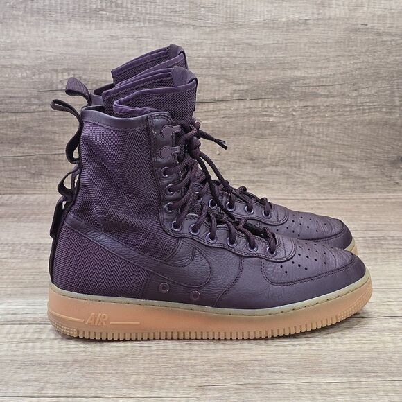 Nike SF Air Force 1 Men's Size 9 Deep Burgundy Maroon Gum Shoes (864024-600) - Picture 1 of 9